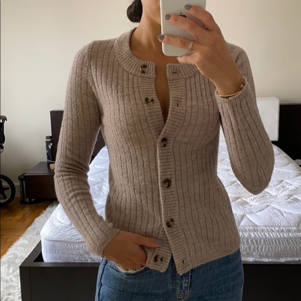 Madewell nude merino wool (73%) cardigan